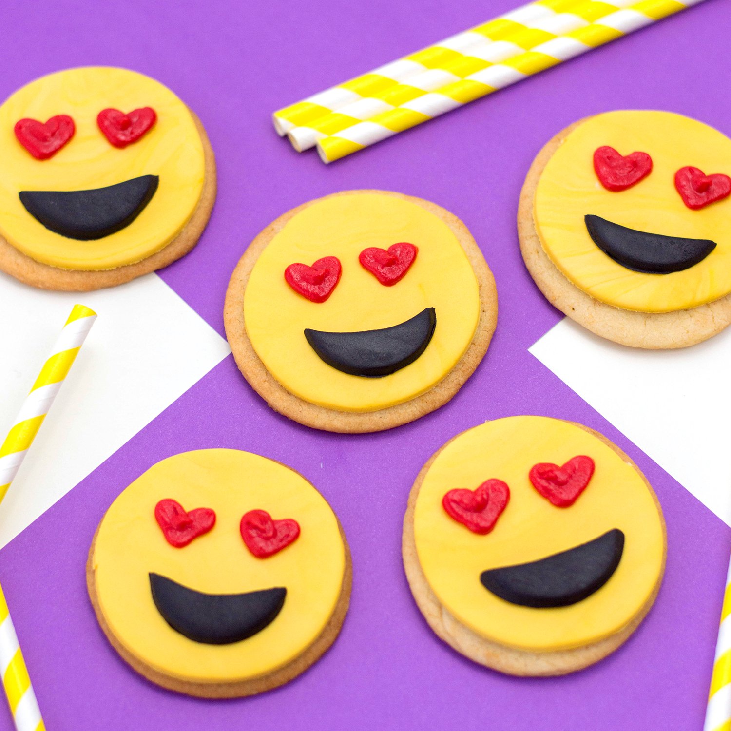 Heart Eye Emoji Cookies