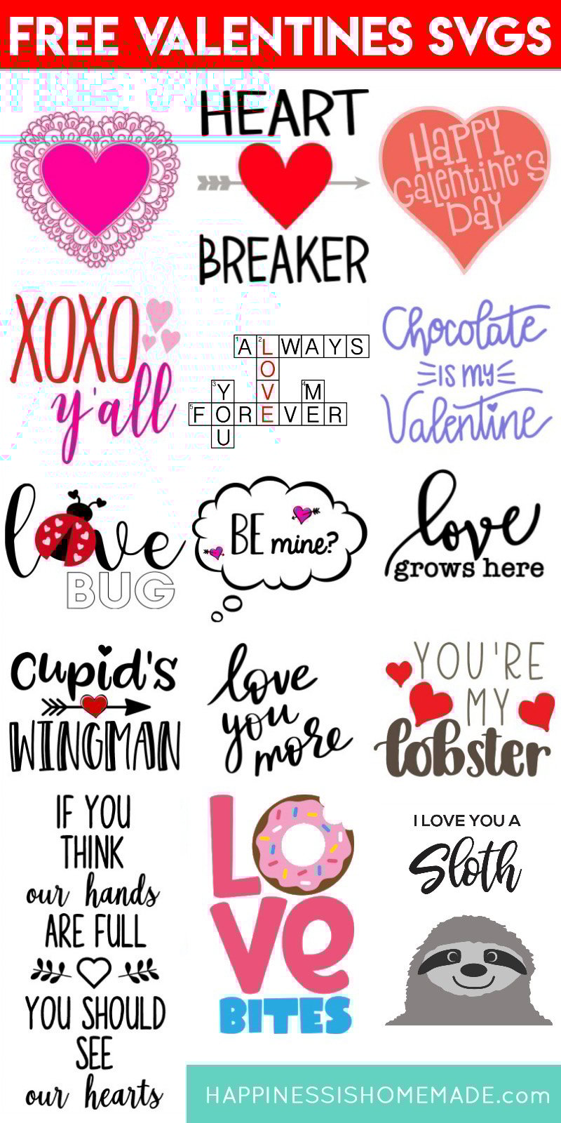free valentines svg file collection