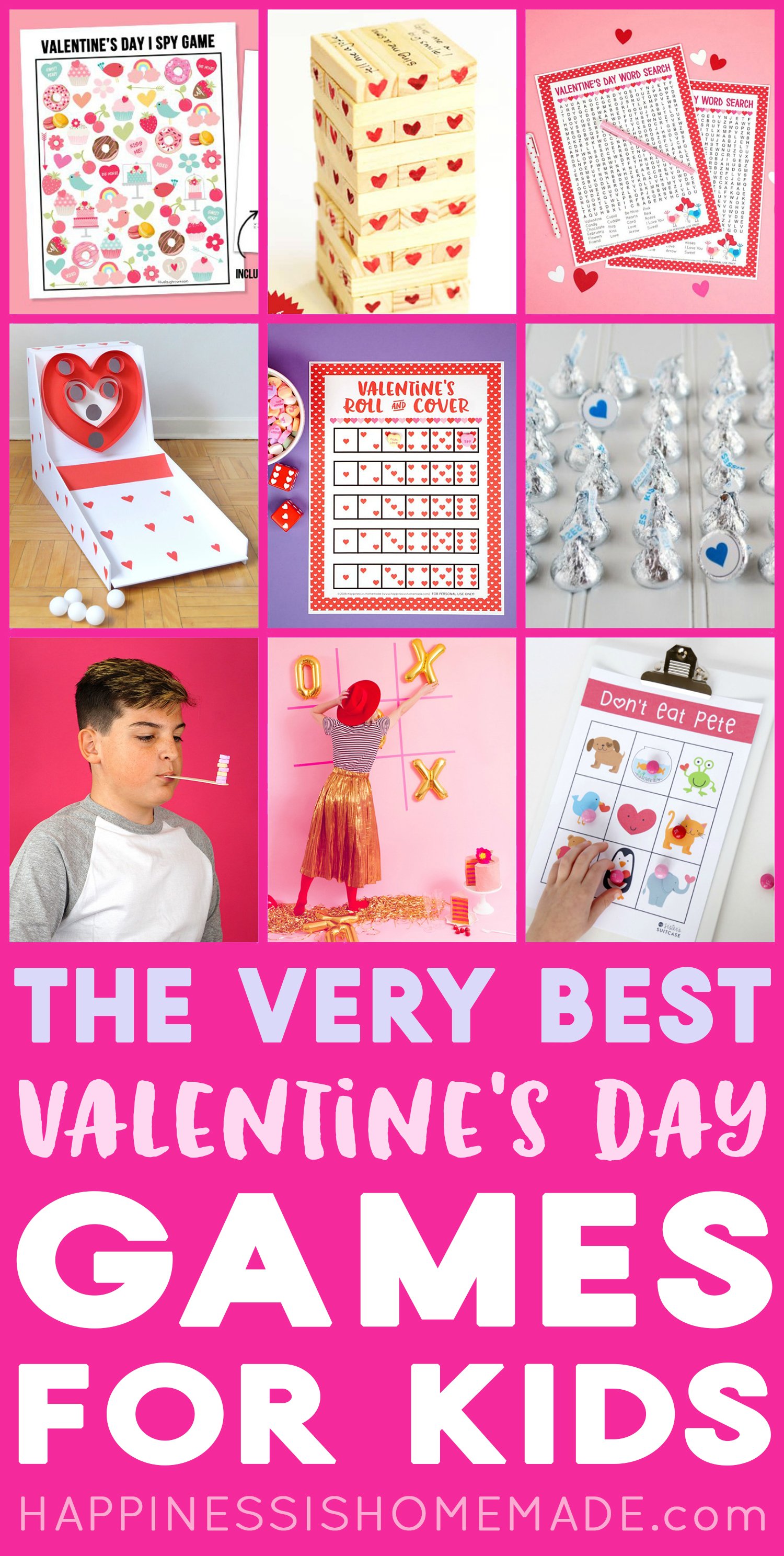 the very best valentines day games for kids pin graphic