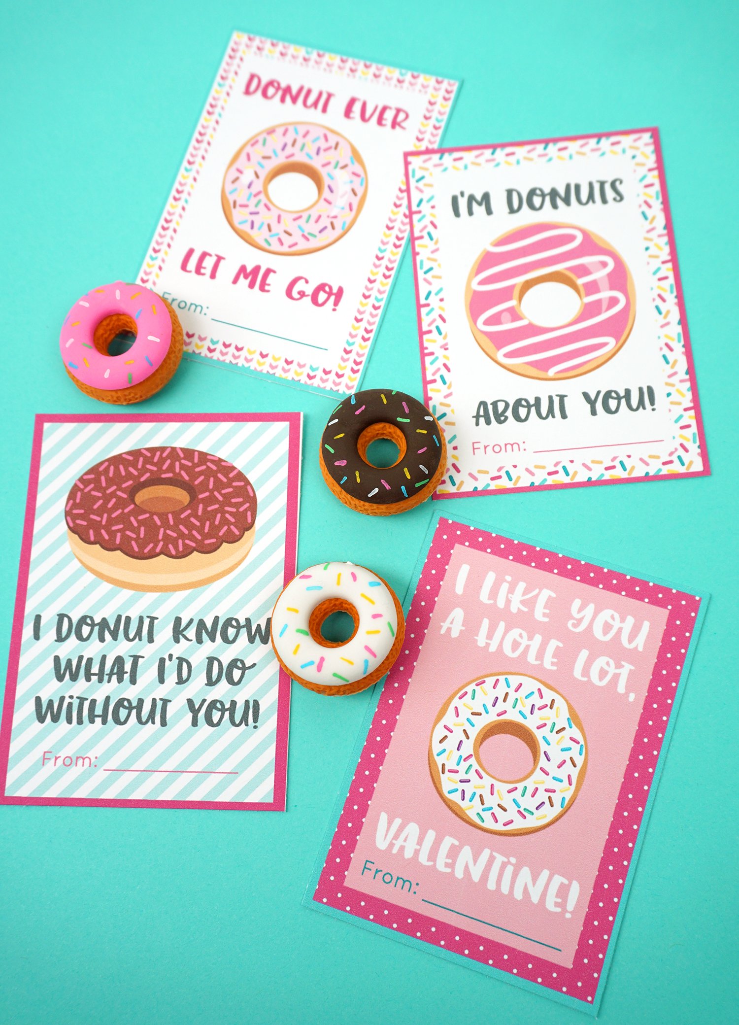 free printable donut valentines day cards