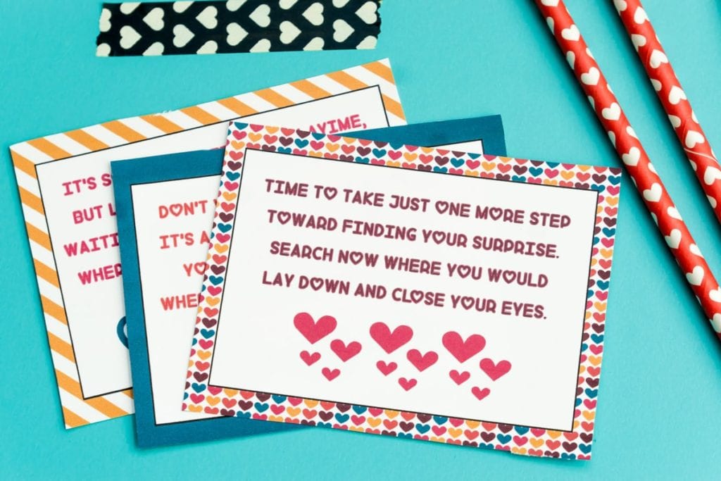 valentines day scavenger hunt cards