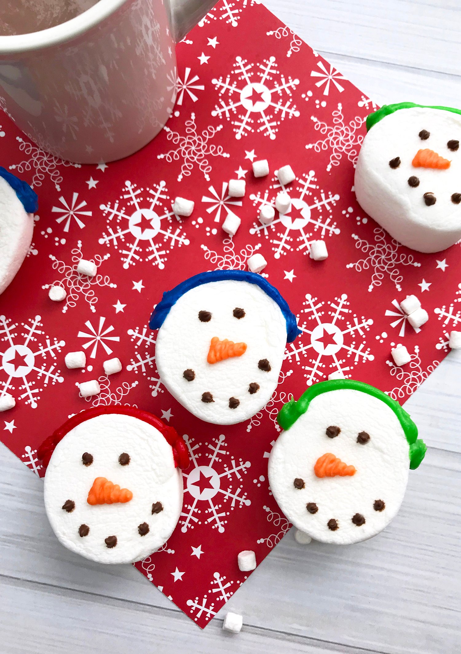 quick and easy hot chocolate gift idea marshmallow snowmen