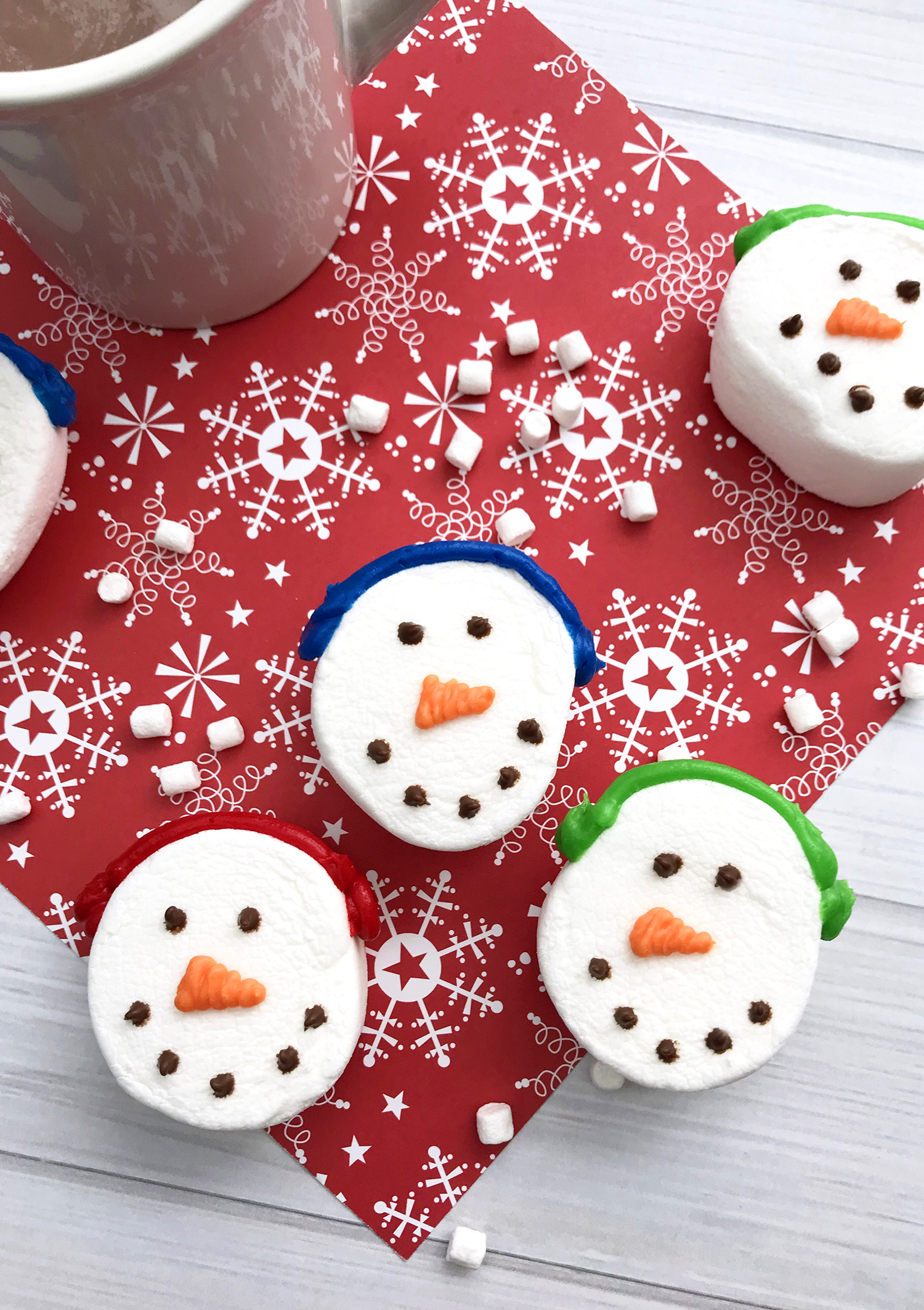 quick and easy hot chocolate gift idea marshmallow snowmen