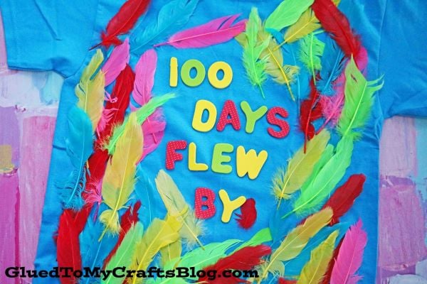 100 Days Flew By feather tshirt
