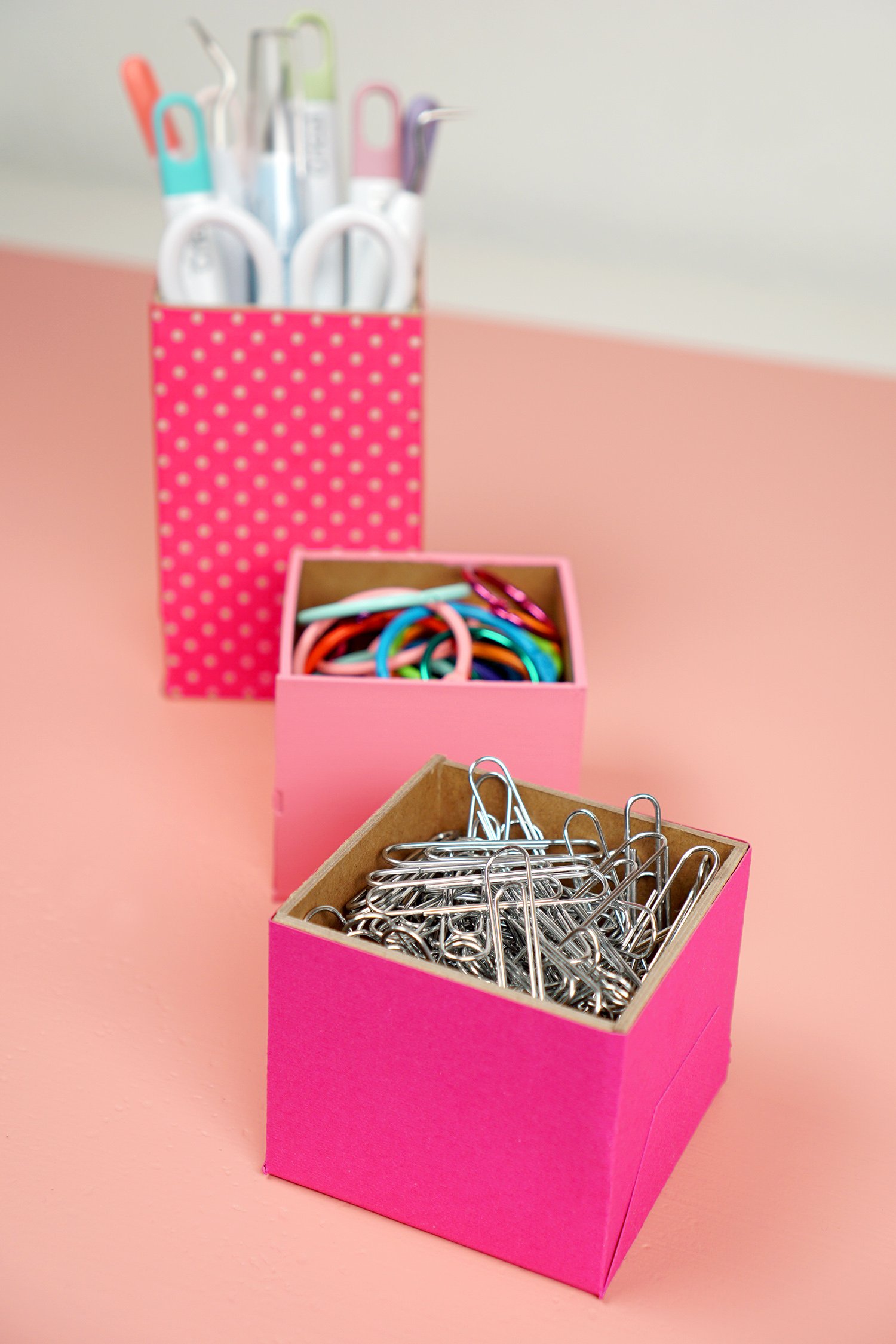 cricut desk organizers holding office supplies