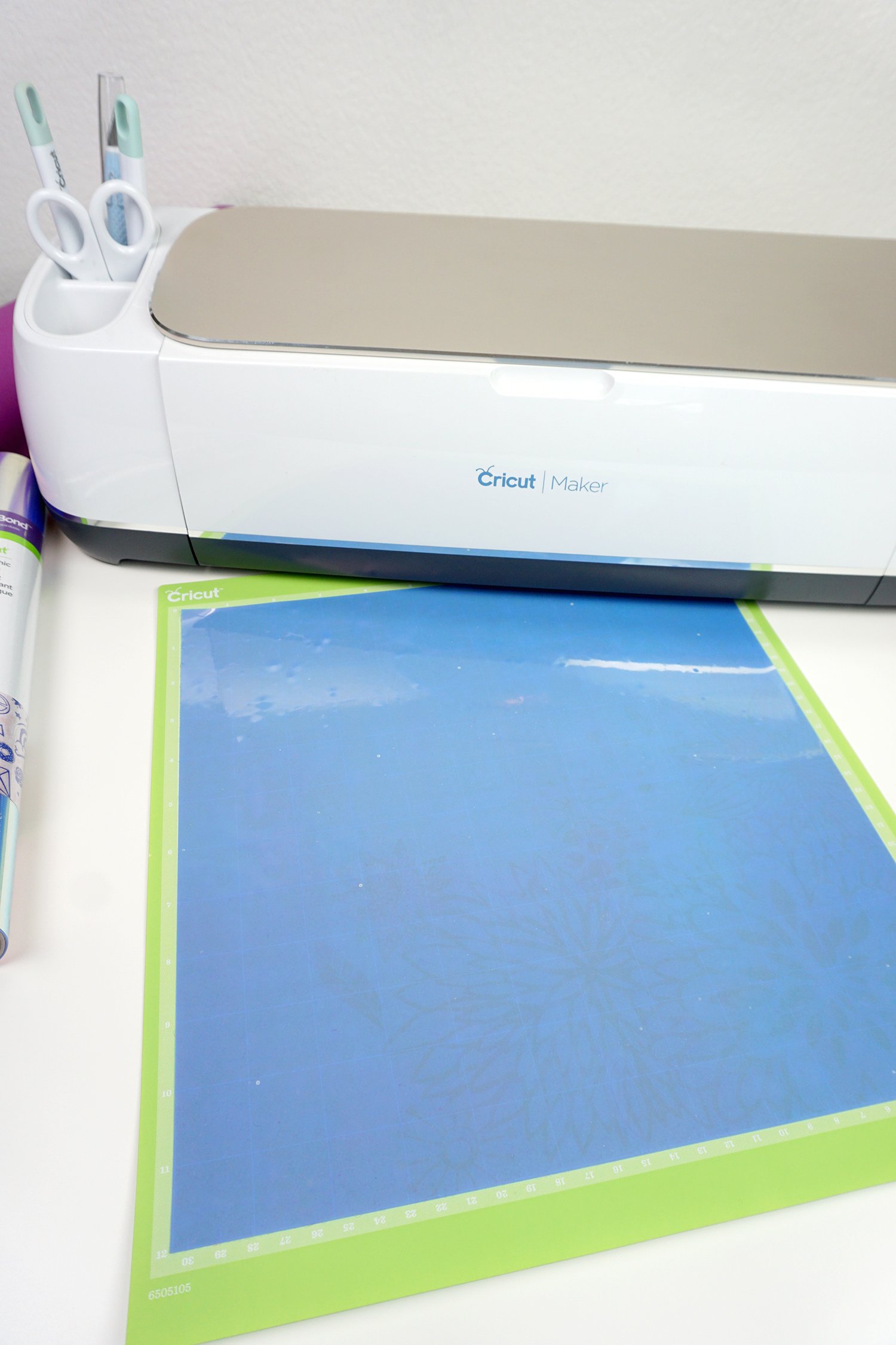 cricut maker with holographic iron on material