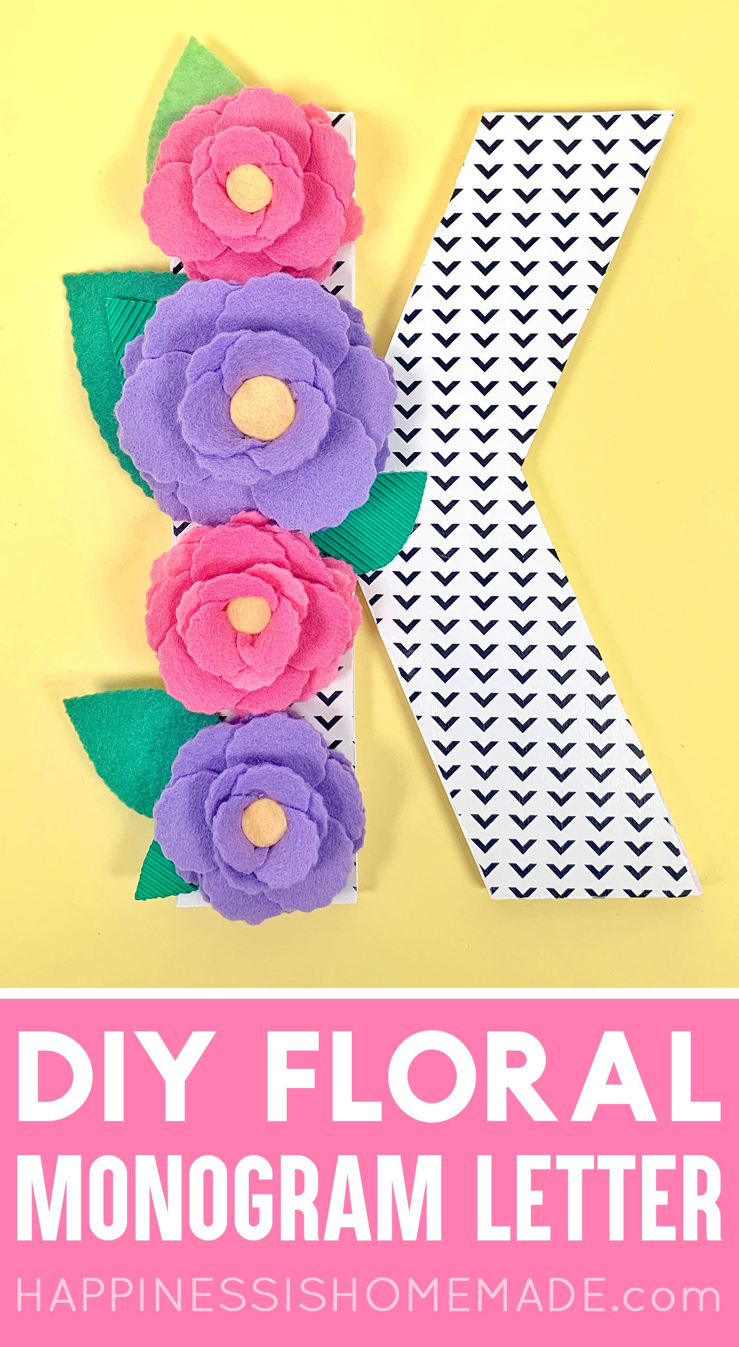 DIY floral wooden monogram letter