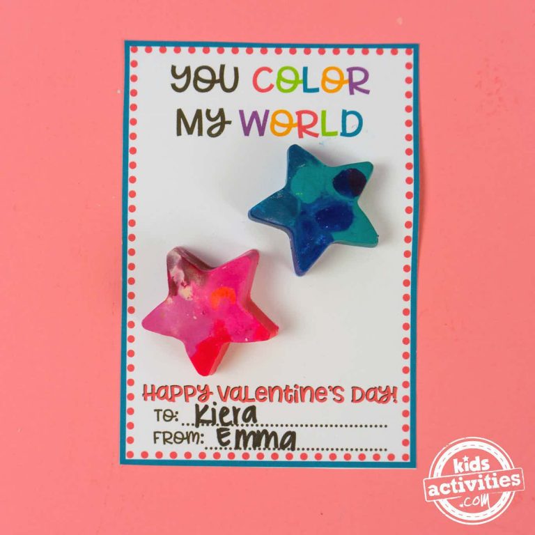 you color my world valentines with star shaped crayons