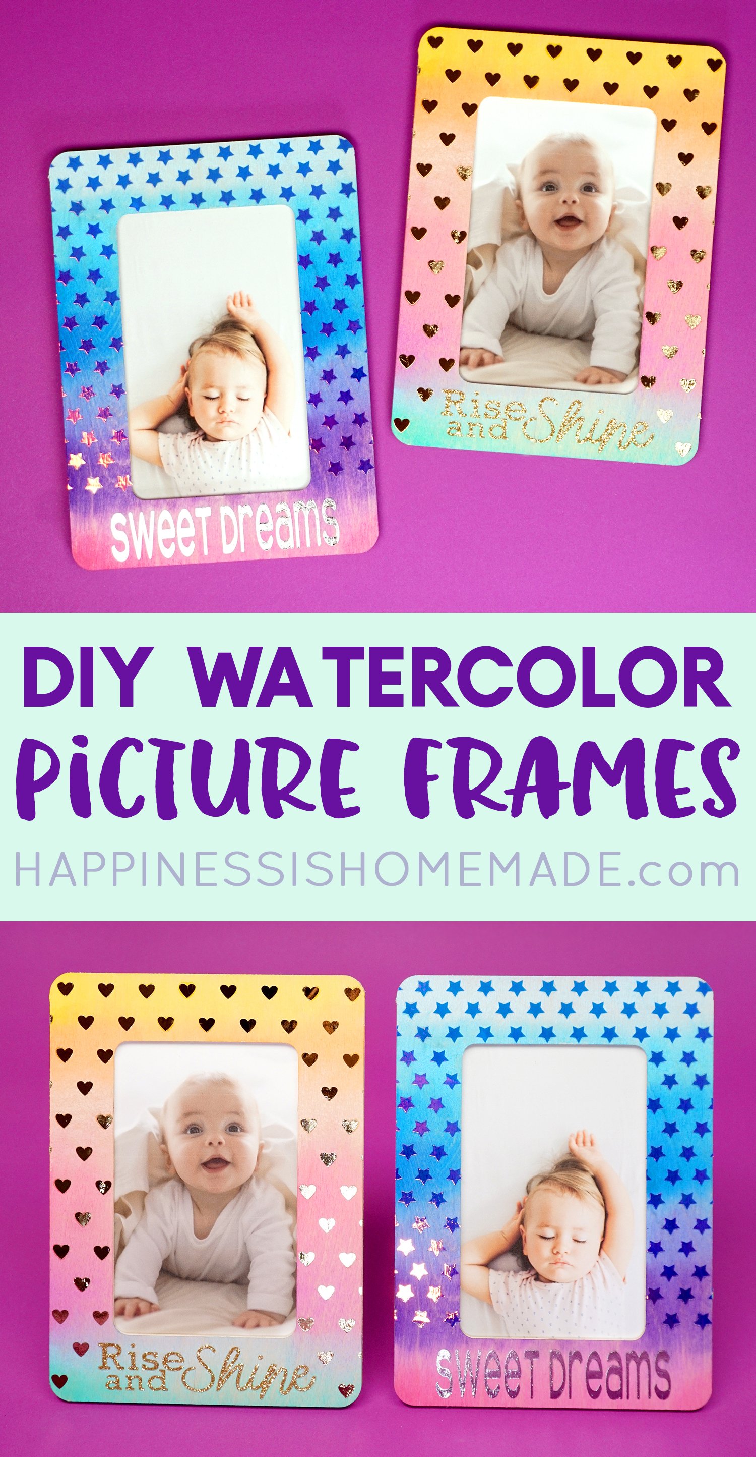 DIY watercolor picture frames