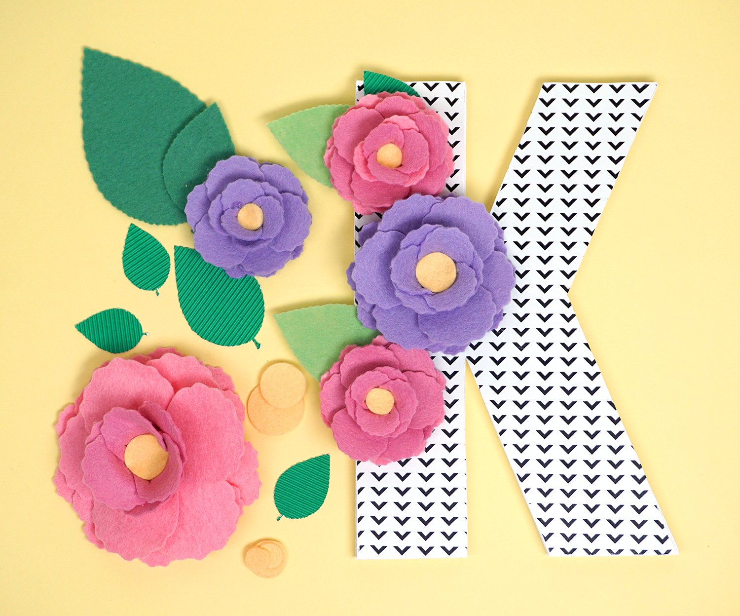 felt flower floral monogram craft