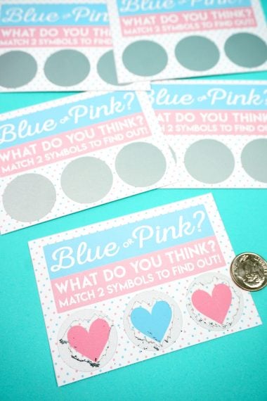 gender reveal scratch off card printable