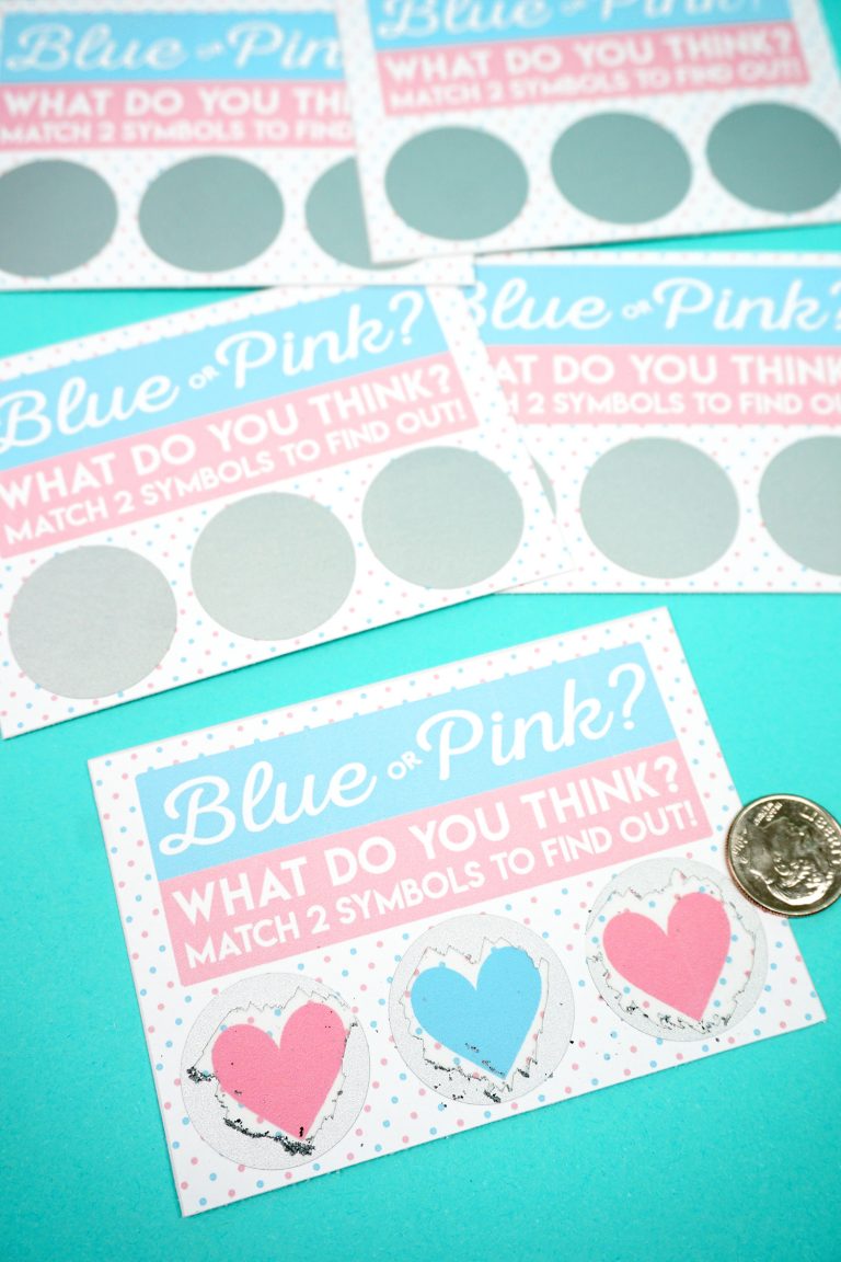 Free Printable Gender Reveal ScratchOff Cards Happiness is Homemade