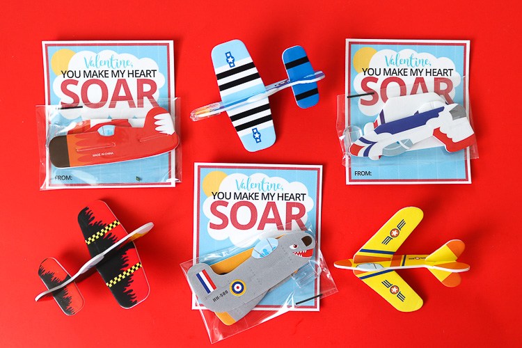 you make my heart soar valentine cards with toy planes