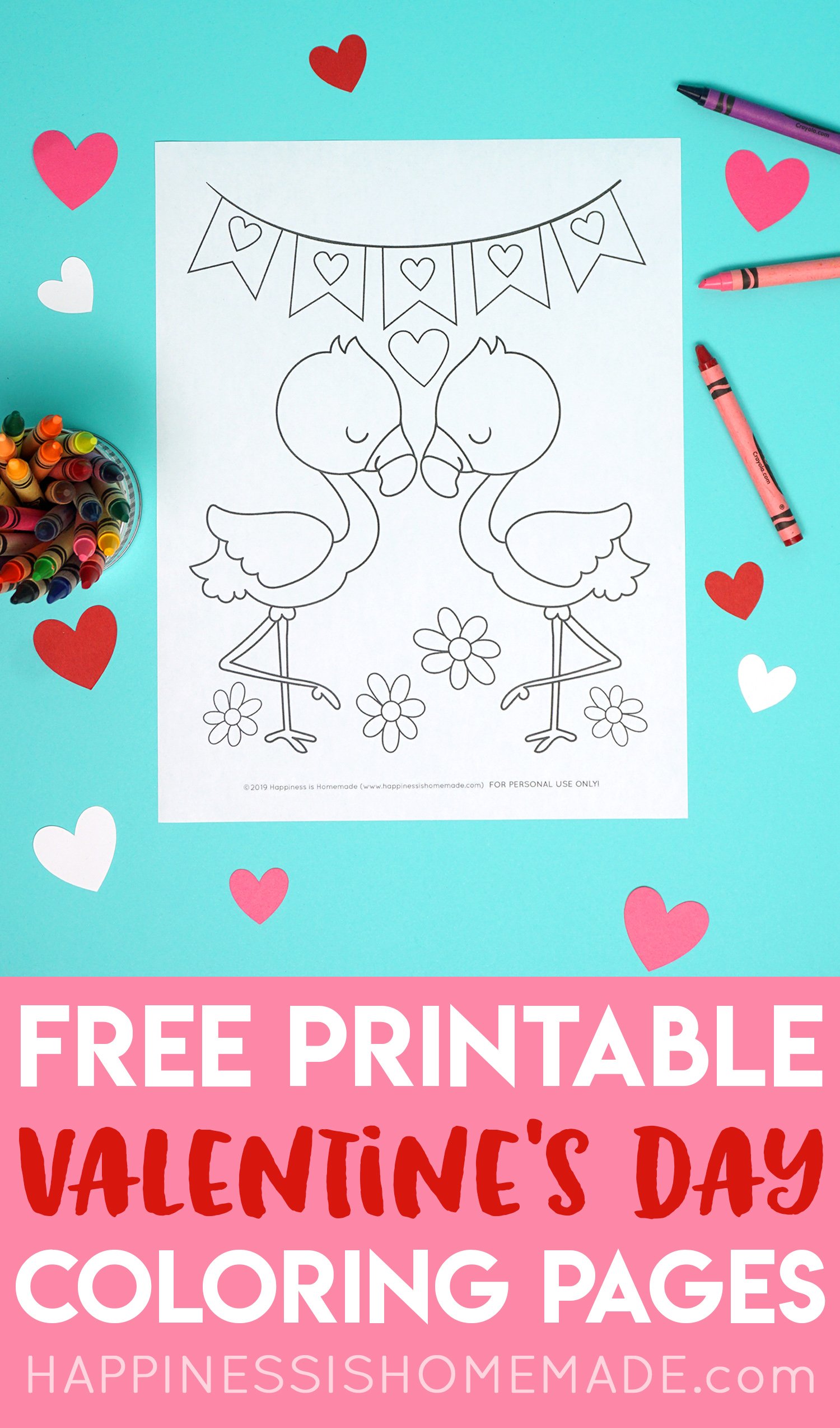 free printable valentines day coloring sheets with flamingos
