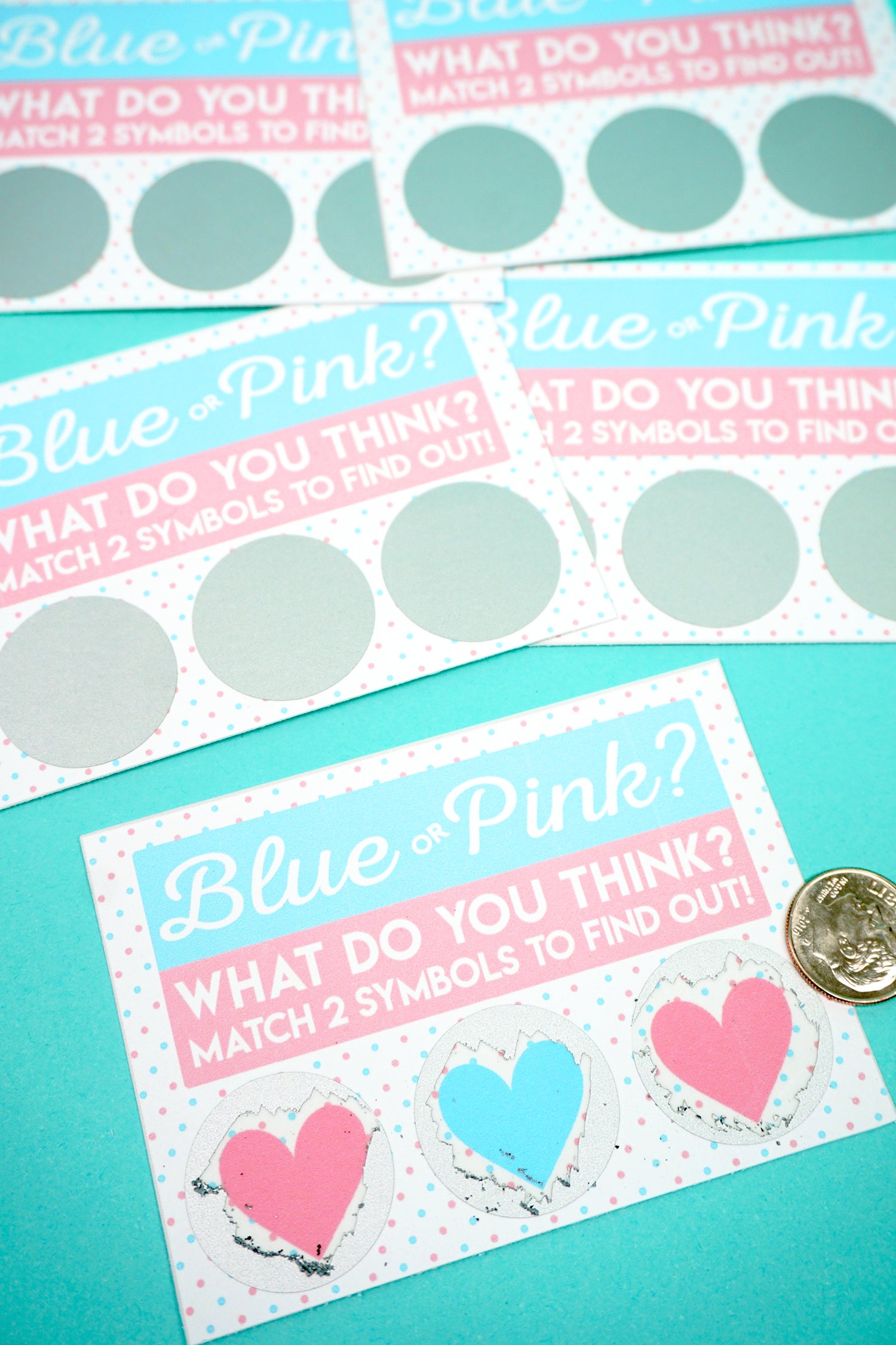 Christmas Gender Reveal Scratch off Cards Happy Holidays
