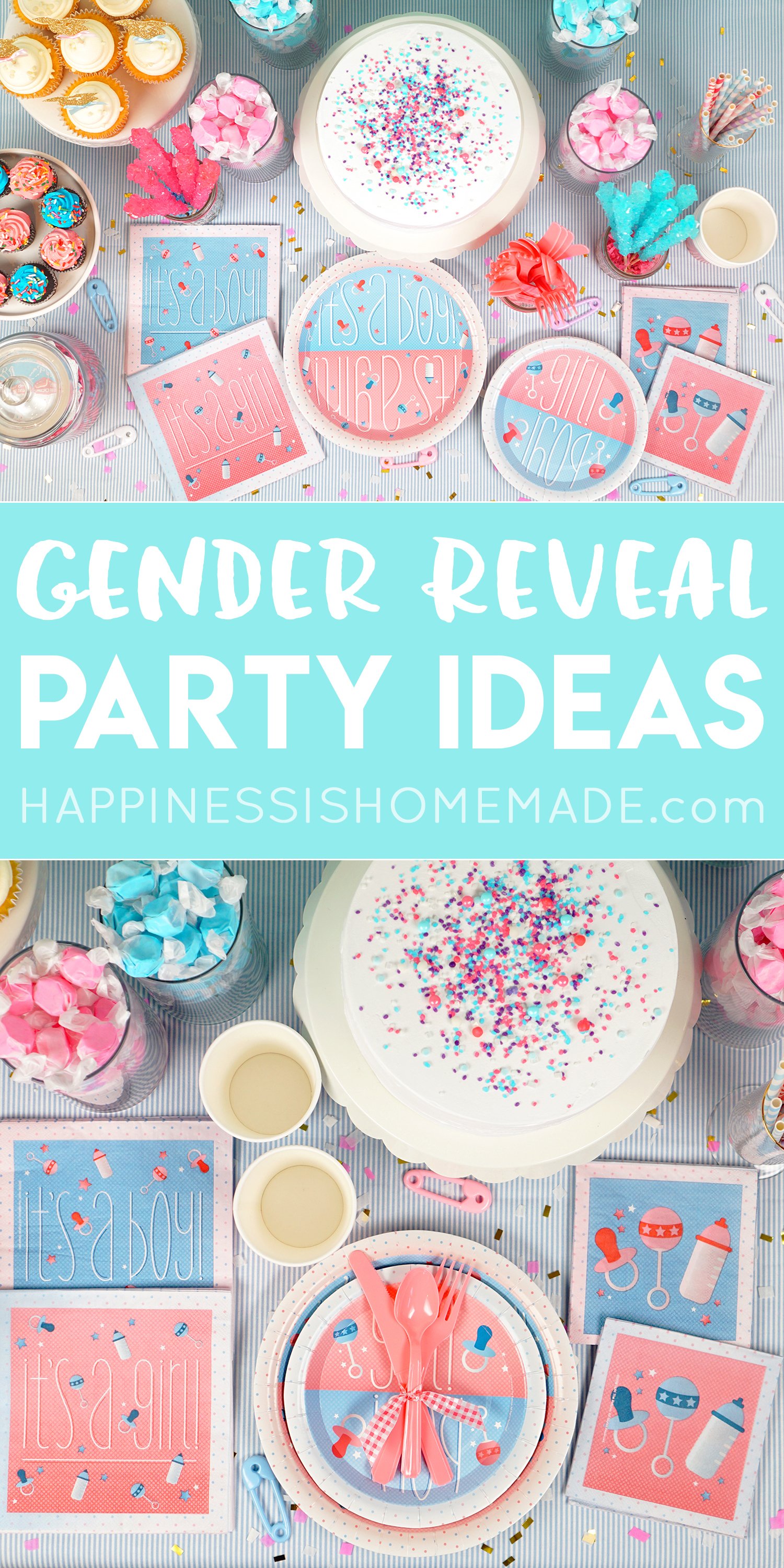  Gender  Reveal  Party  Ideas  Happiness is Homemade 