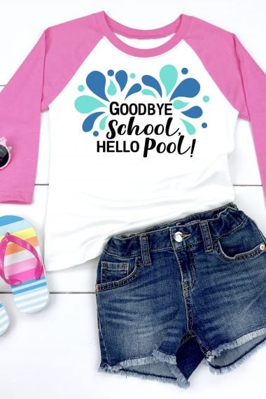 goodbye school hello pool shirt