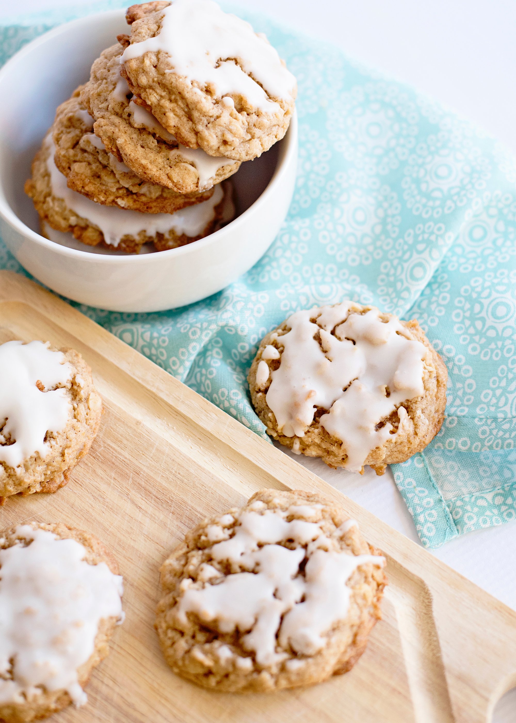 delicious oatmeal cookies with icing