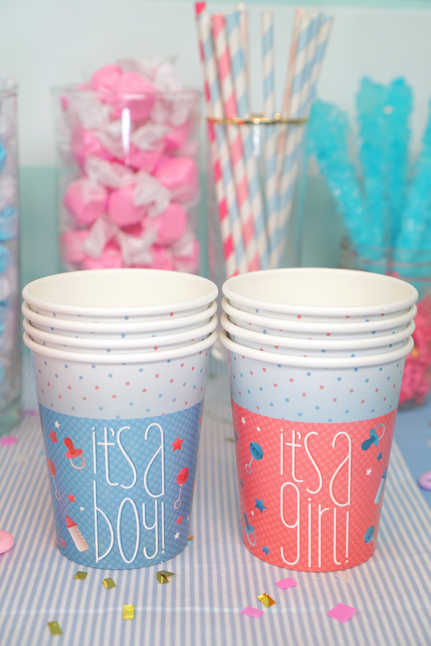 gender reveal party cups