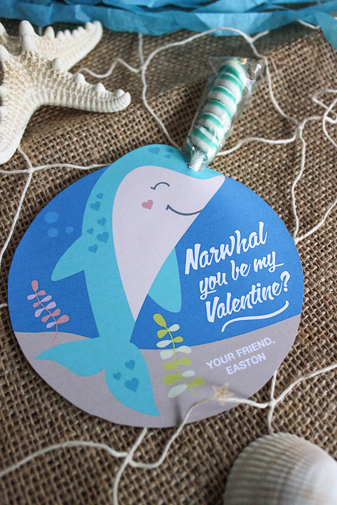 narwhal you be my valentines day cards