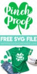 pinch proof svg cut file and shirt example