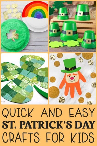 quick and easy st patricks day crafts for kids pin graphic