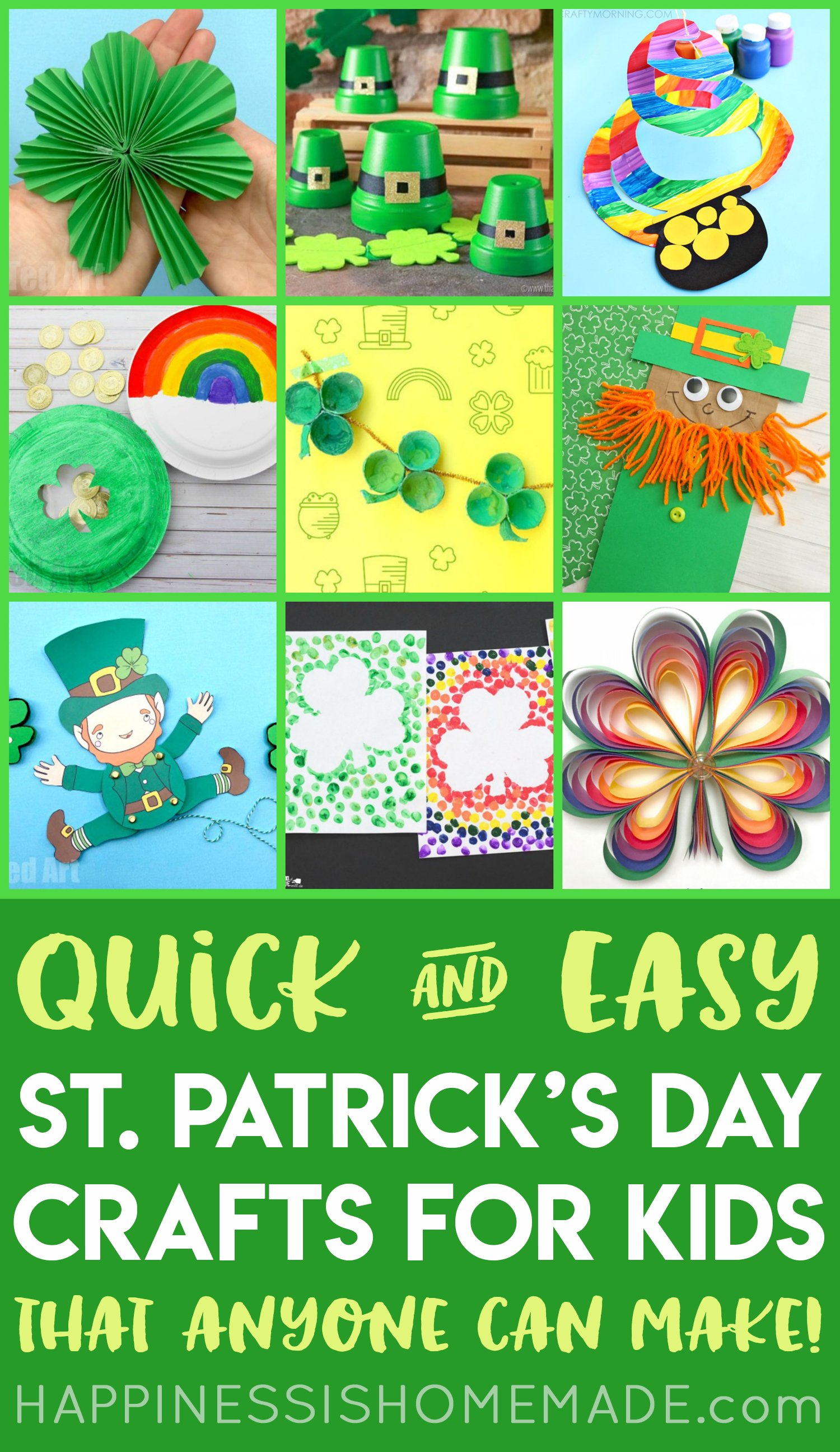 quick and easy st patricks day kids crafts pin graphic