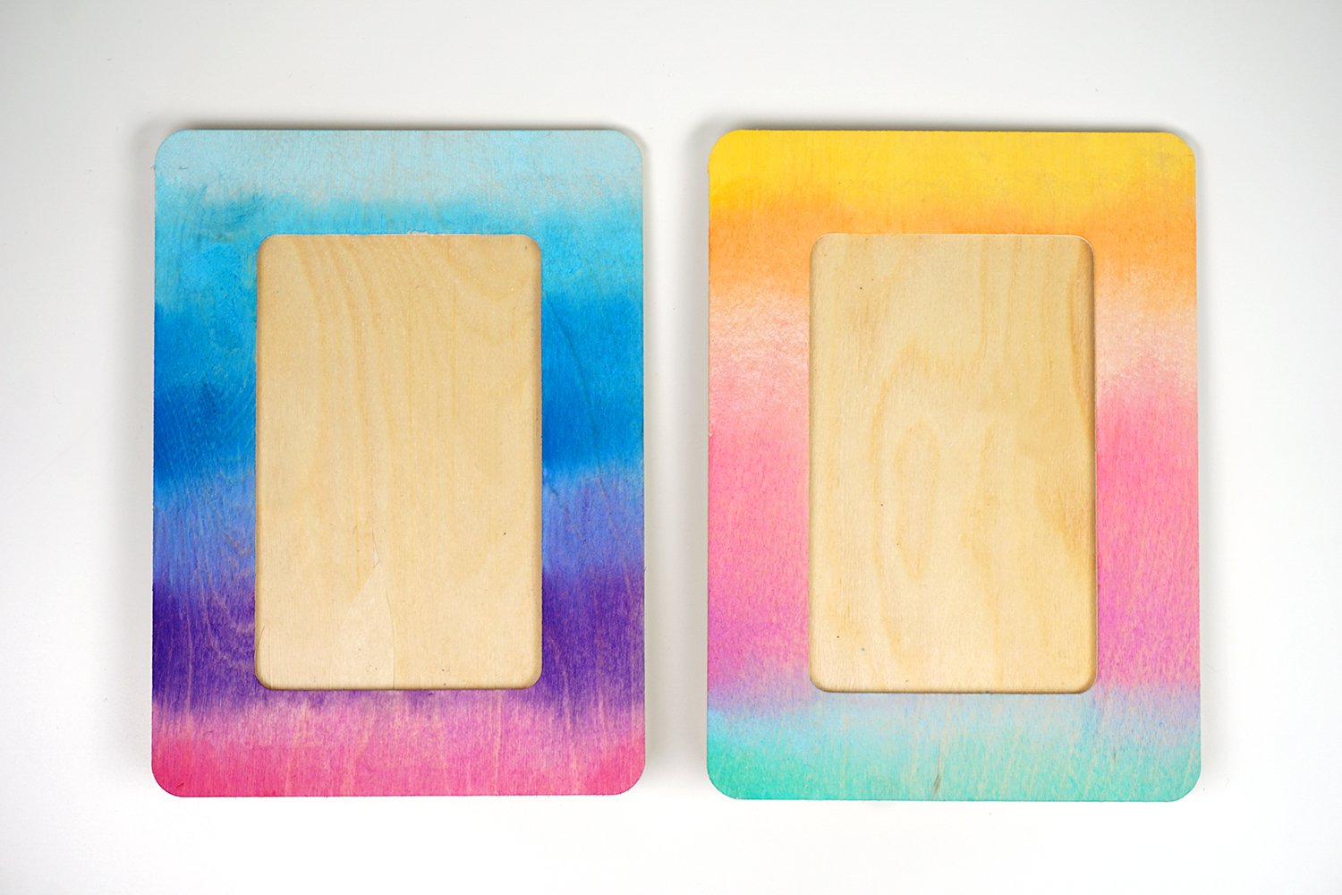 two diy watercolor picture frames