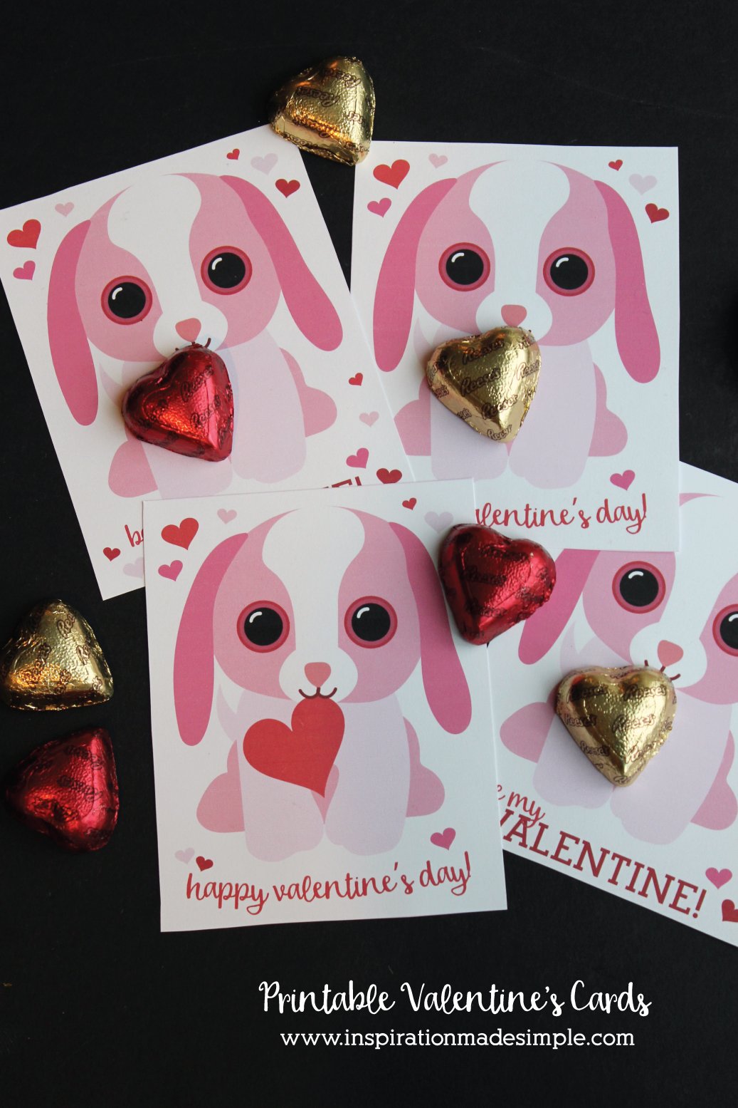 bunnies with hearts valentines day cards