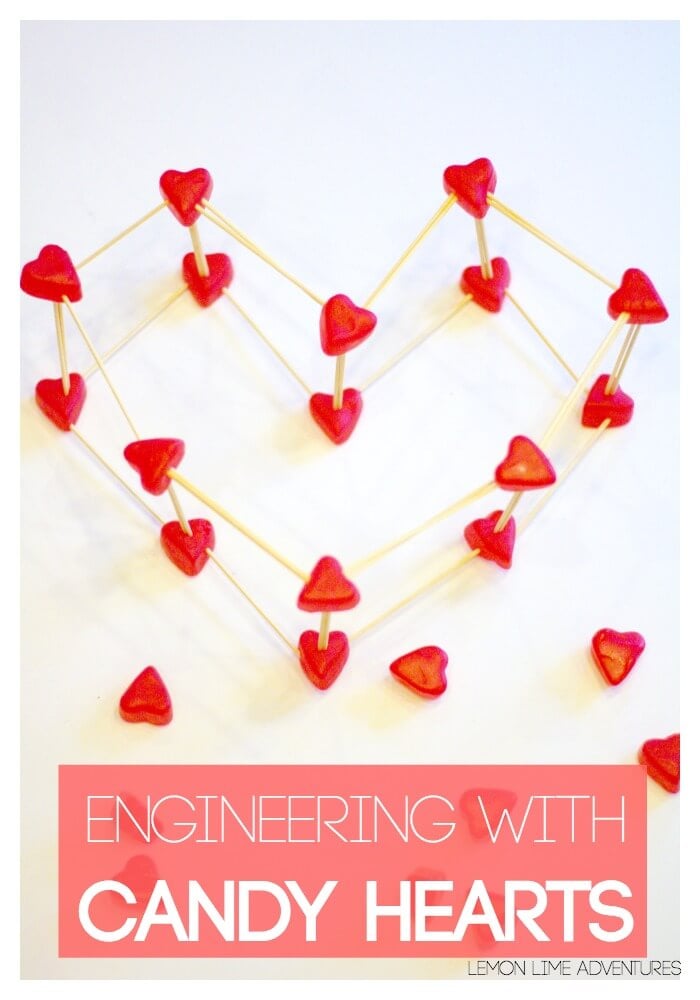 building with candy heart activity for kids
