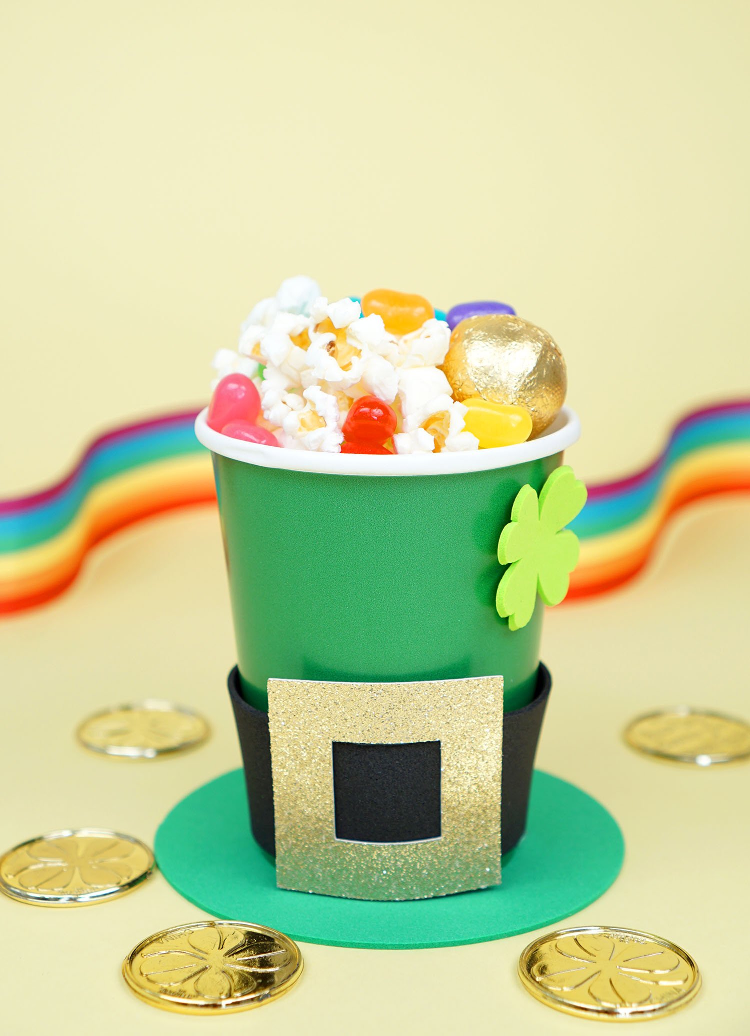 st patricks day treat leprechaun rainbow cups