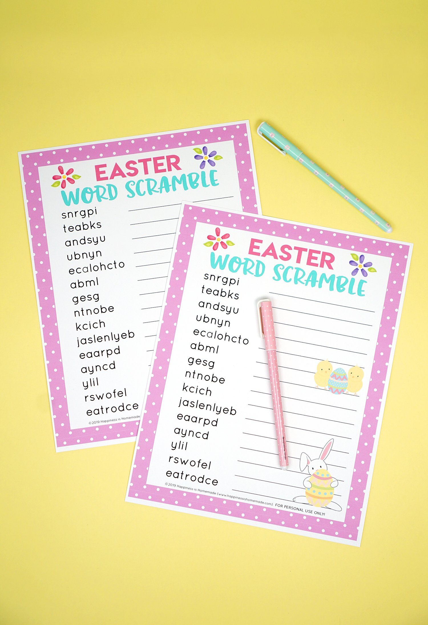 printable easter word scramble game