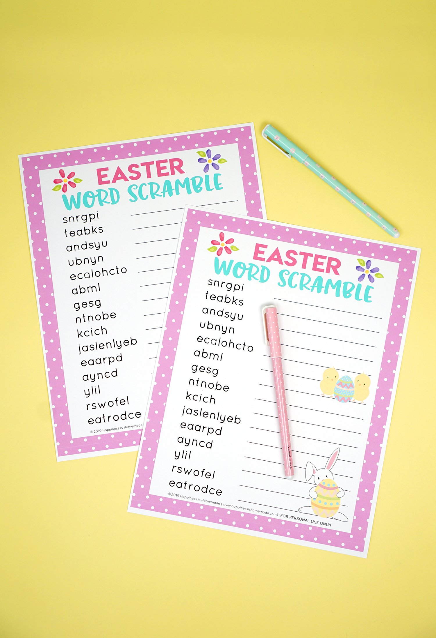 printable easter word scramble game