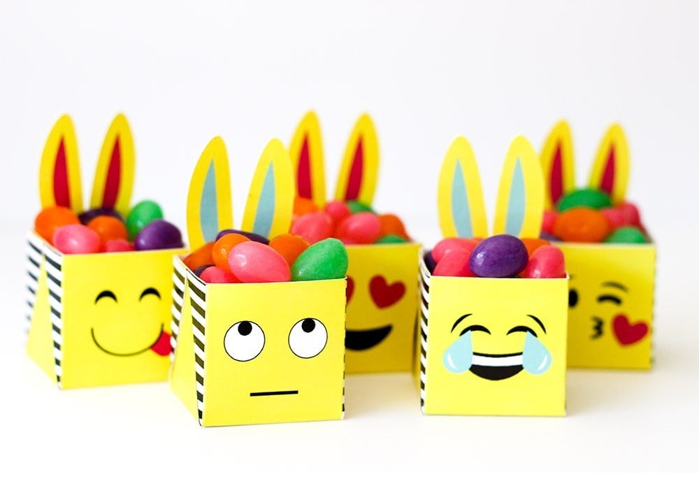 printable easter emoji bunny treat boxes