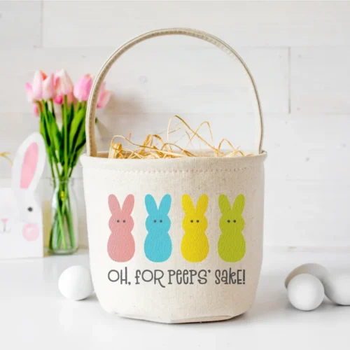 For Peeps Sake Easter SVG file on Easter basket with easter decorations