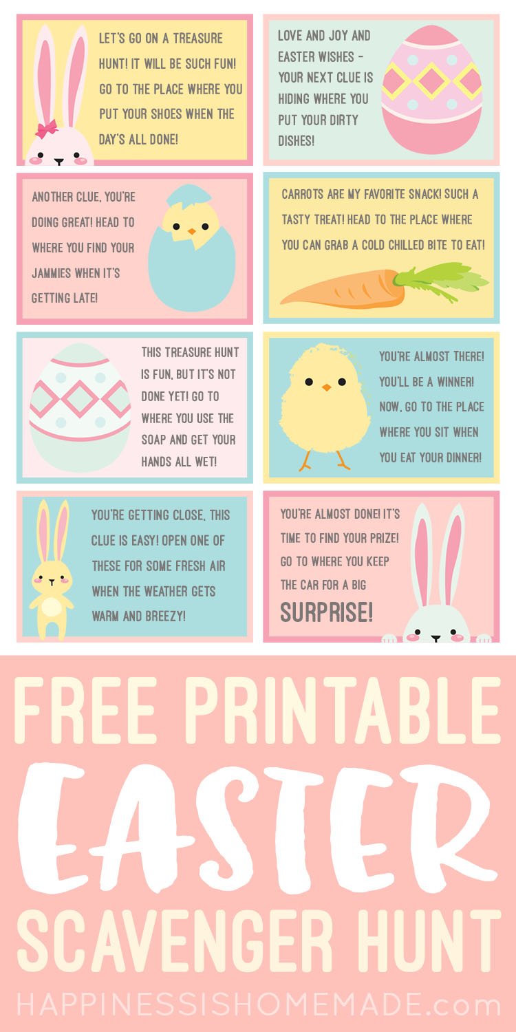 free printable easter scavenger hunt for kids