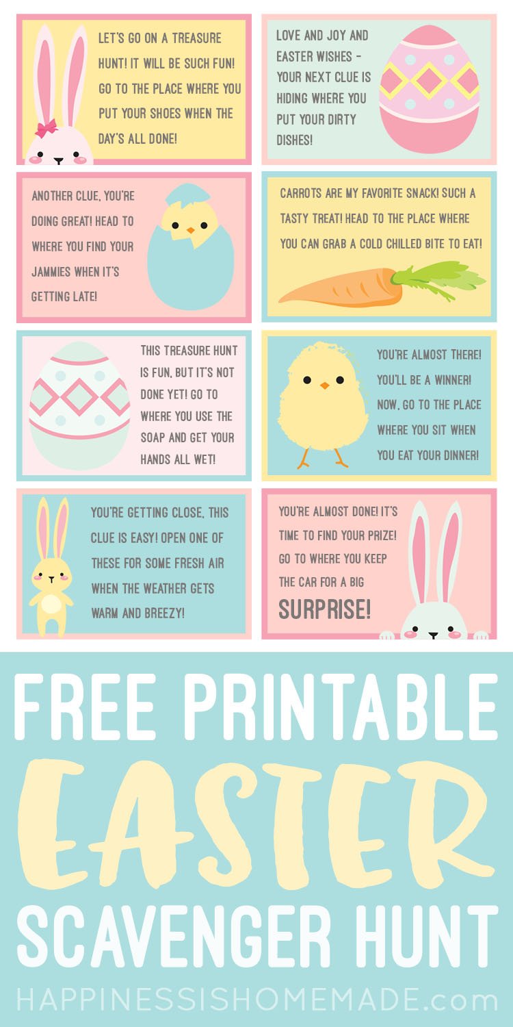 free printable easter scavenger hunt for kids