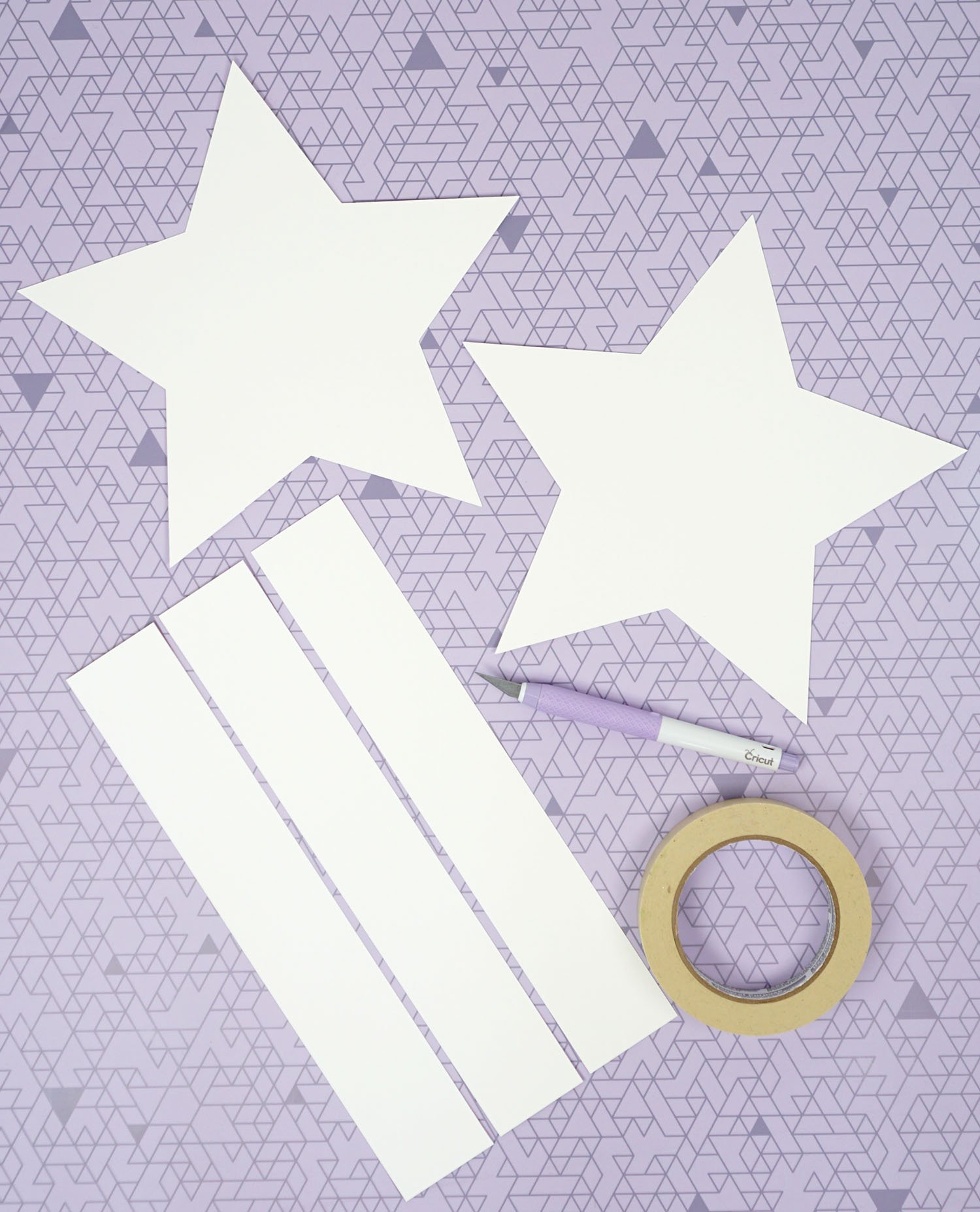 cut out star shapes and sides for pinata