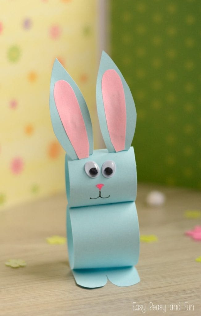 paper chain made into an easter bunny