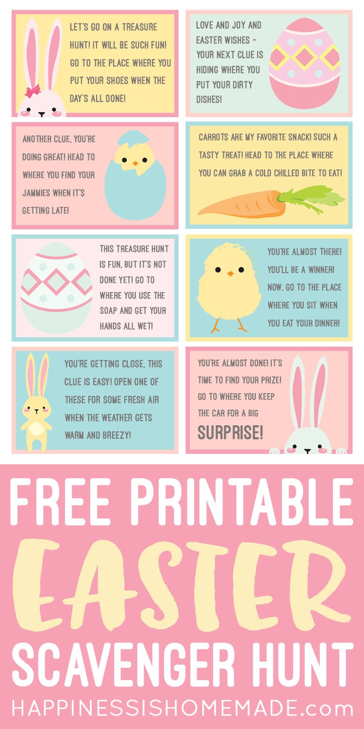 free printable easter scavenger hunt for kids