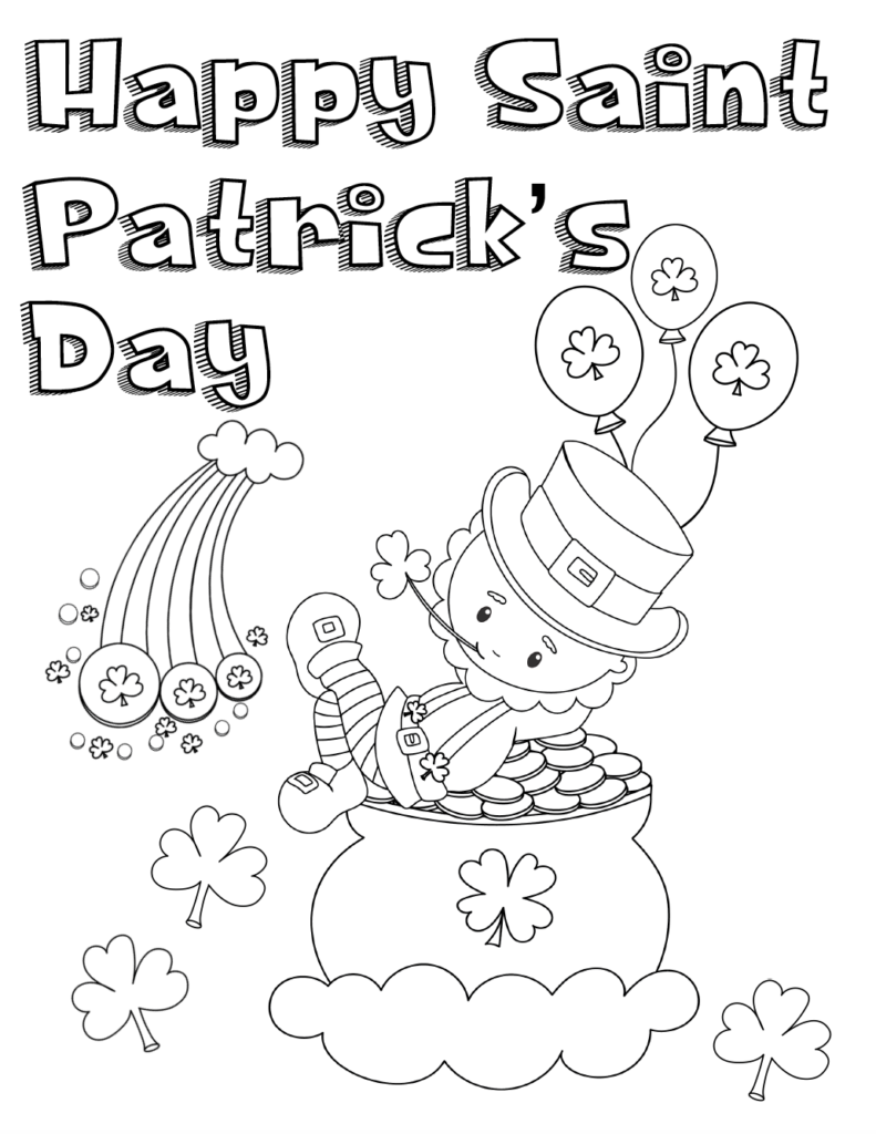 Happy saint patricks day coloring page