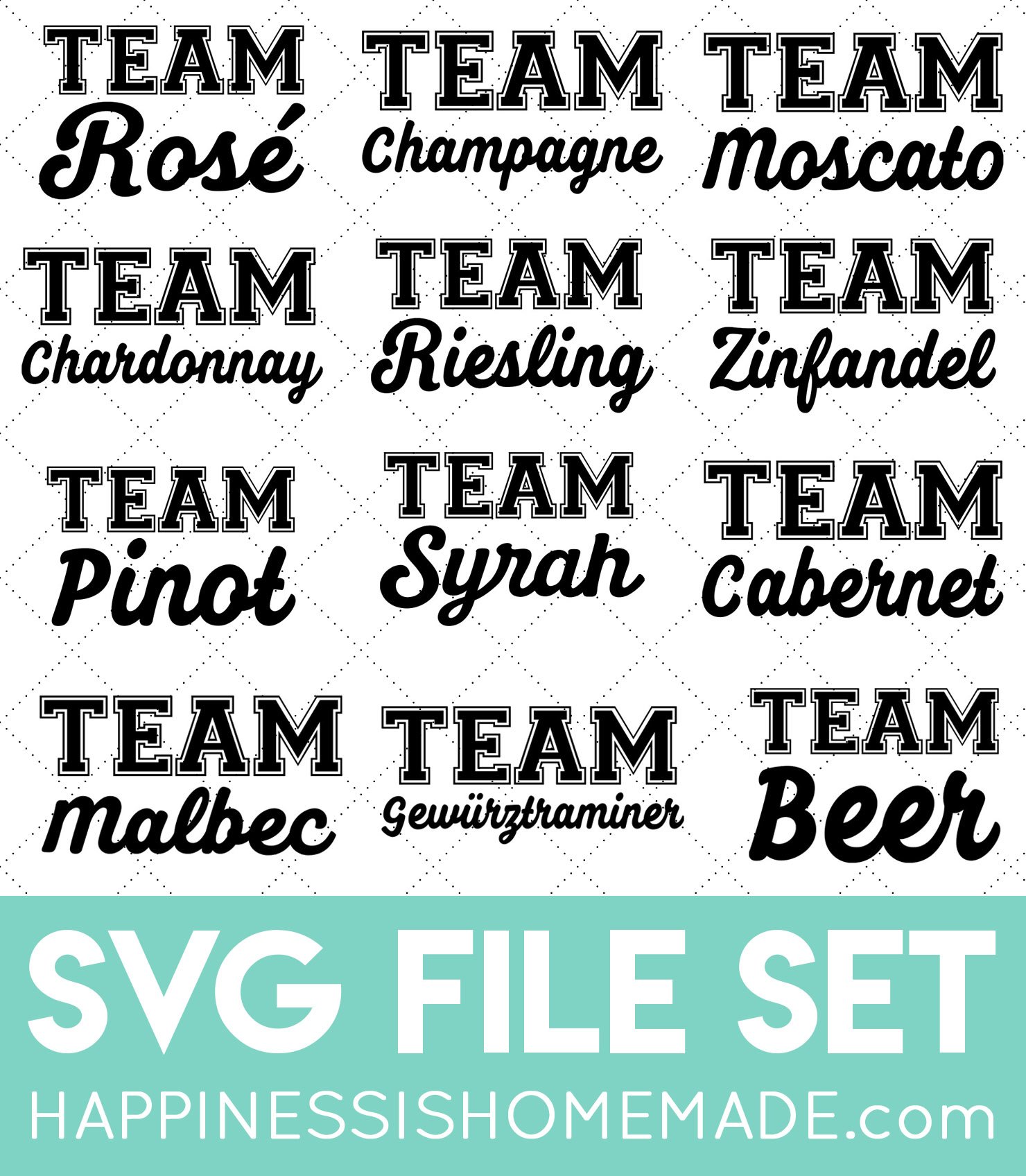 team wines svg file set