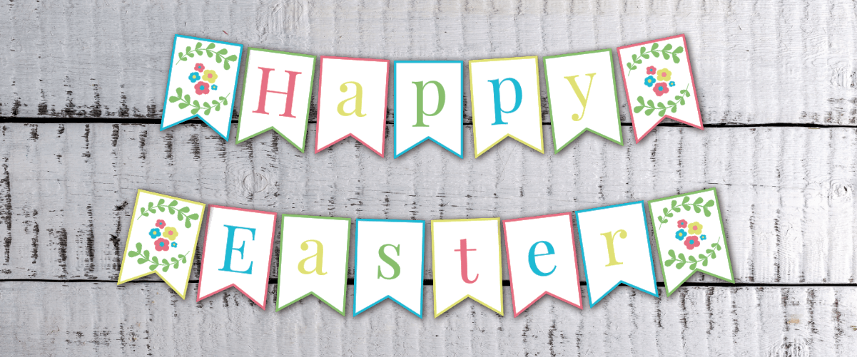 happy easter printable banner 