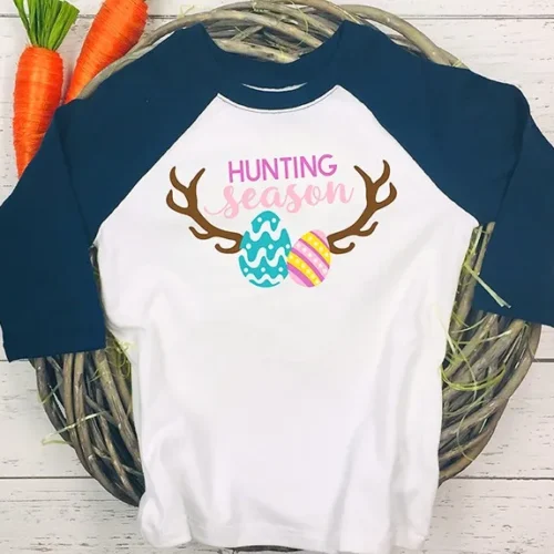 hunting season easter svg file on baseball tee