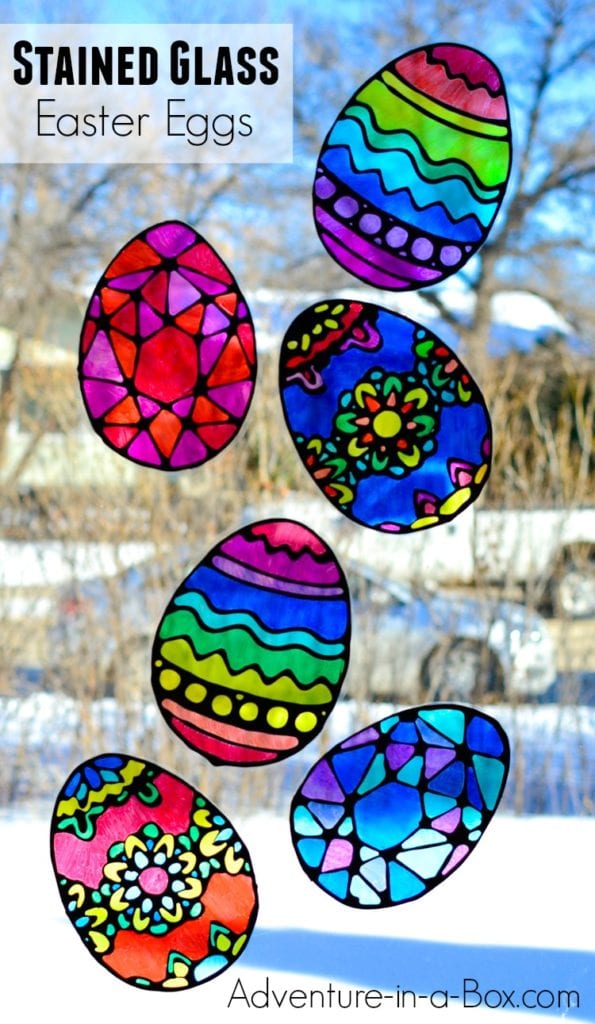 stained glass easter egg window clings