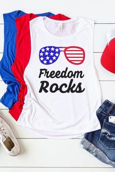 freedom rocks fourth of july svg files on shirts