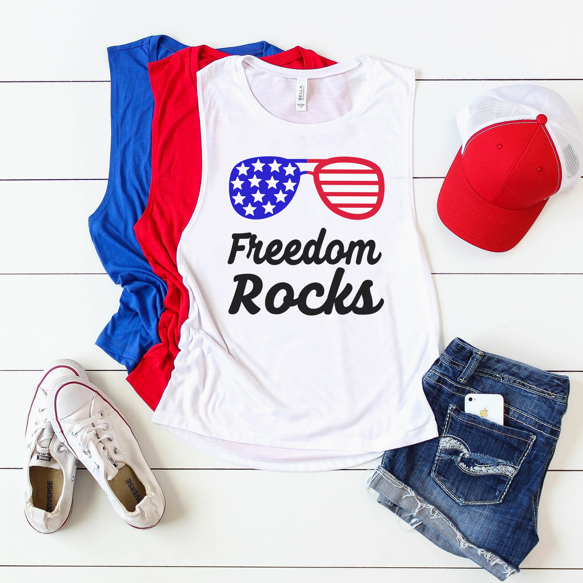 freedom rocks fourth of july svg files on shirts