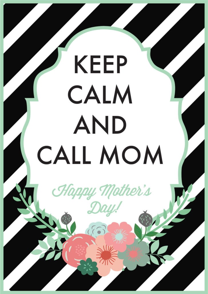 keep calm and call mom funny mothers day card