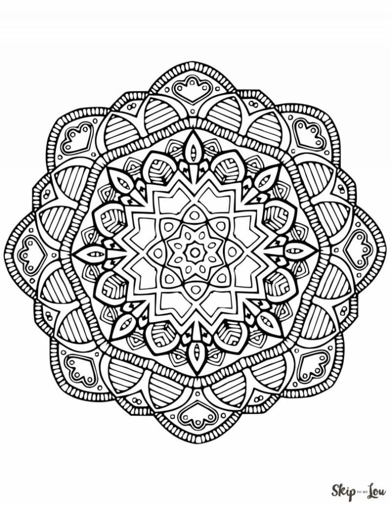 fun mandala printable coloring page