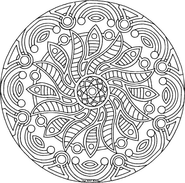 intricate mandala printable coloring page